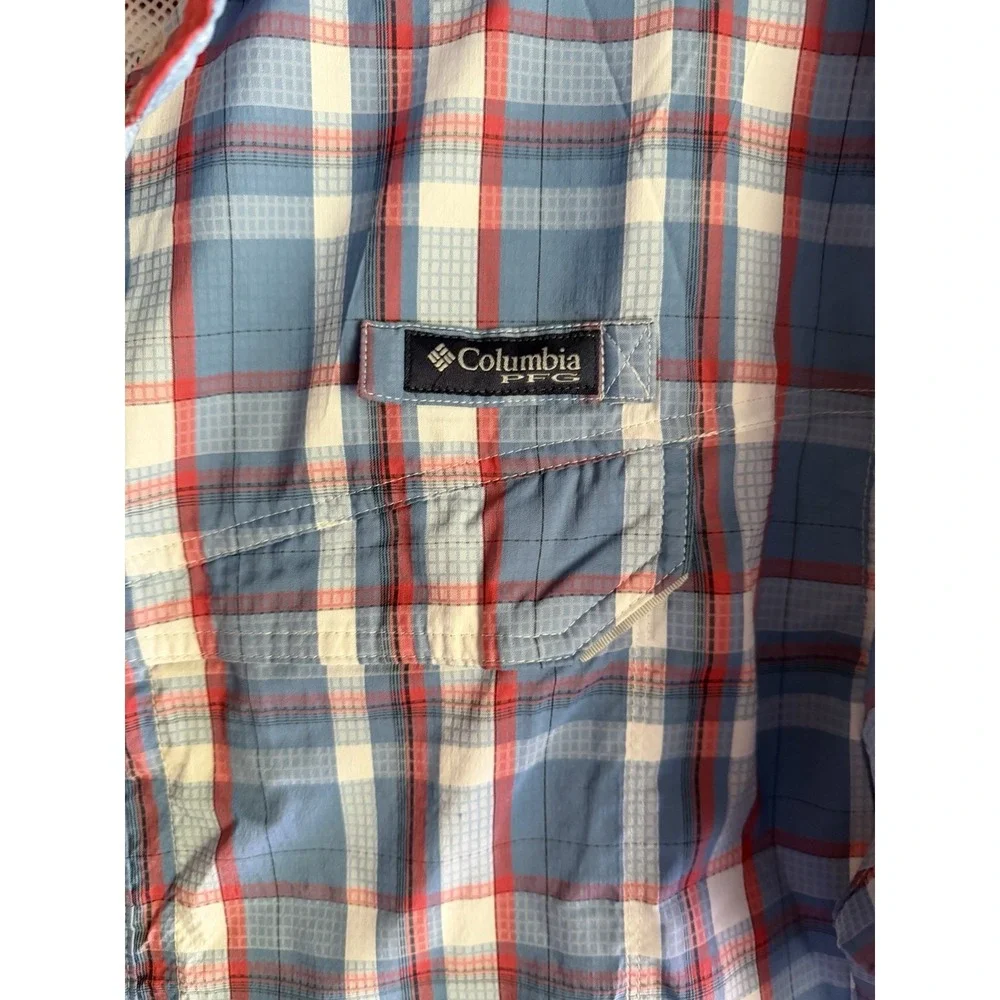Columbia PFG Fishing Shirt Mens XXL Omni Shade Performance Vented Plaid - Picture 2 of 15